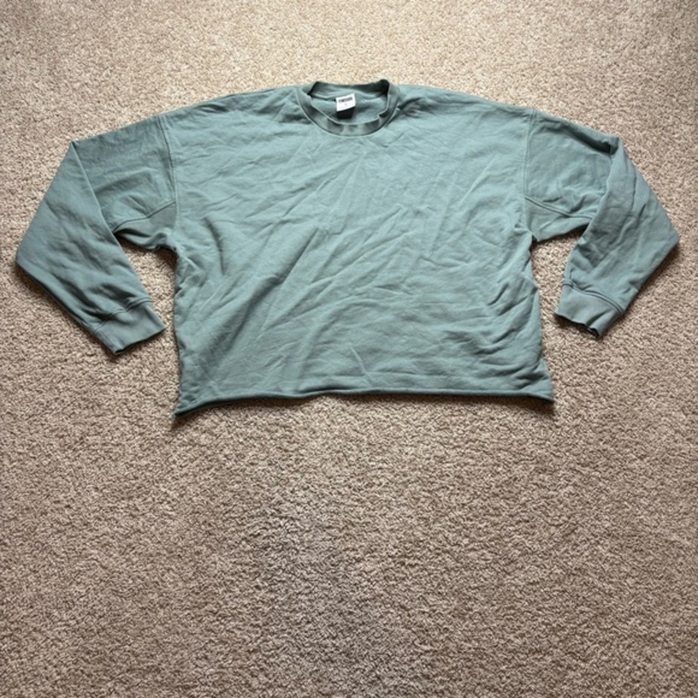 Gymshark Sage Green Cropped Crewneck Sweatshirt